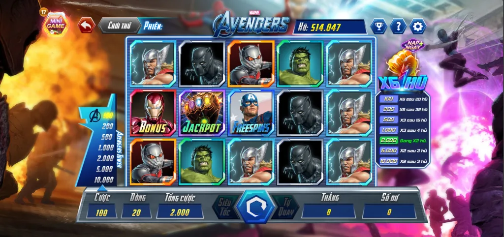 Game Nổ Hũ Avengers Tại Betvip
