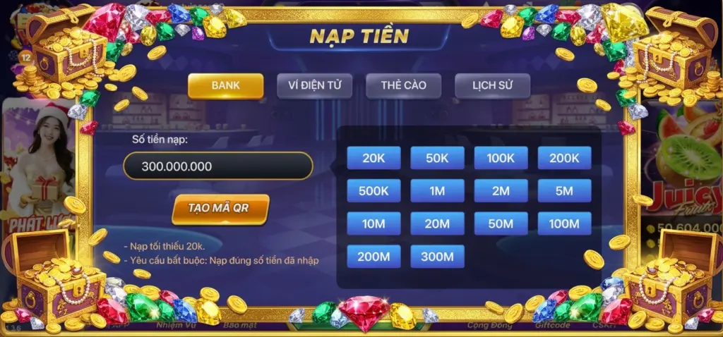 Nạp Tiền Qua Ngân Hàng Tại Betvip