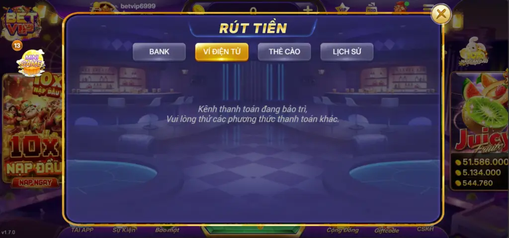 Rút Tiền Qua Momo Tại Betvip