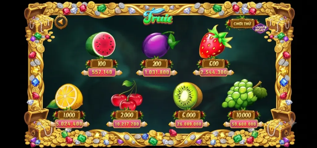 Mức Cược Hoa Quả Betvip