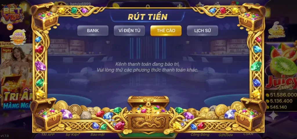Rút Tiền Qua Thẻ Cào Tại Betvip